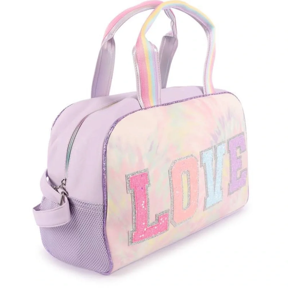 Girl's OMG Accessories Love Tie Dye‎ Duffle Bag - Purple